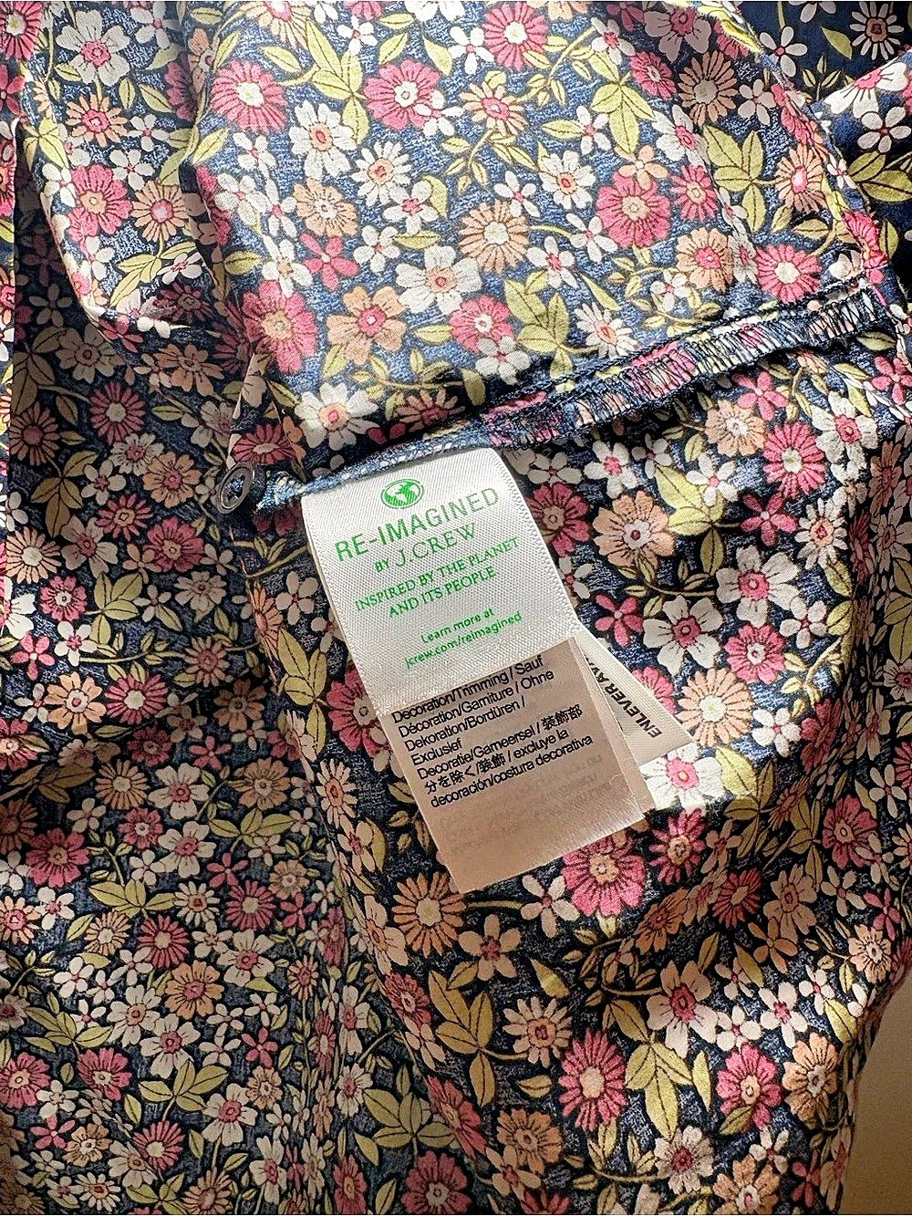 J.Crew Smocked puff-sleeve cotton poplin top in meadow floral - Picture 6 of 7